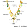 Stainless Steel Devil's Eye With Zircon And Natural Stone Multiaccessories Pendant Necklace And Bracelet Set For Women