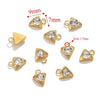 Stainless Steel Diamond Zircon Heart Star Plum Blossom Pendant For Diy Necklace Earrings With Electroplating Treatment