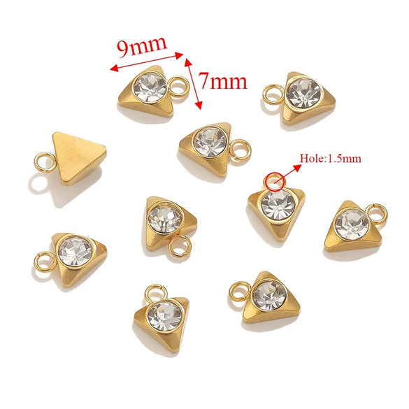 Stainless Steel Diamond Zircon Heart Star Plum Blossom Pendant For Diy Necklace Earrings With Electroplating Treatment