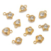 Stainless Steel Diamond Zircon Heart Star Plum Blossom Pendant For Diy Necklace Earrings With Electroplating Treatment