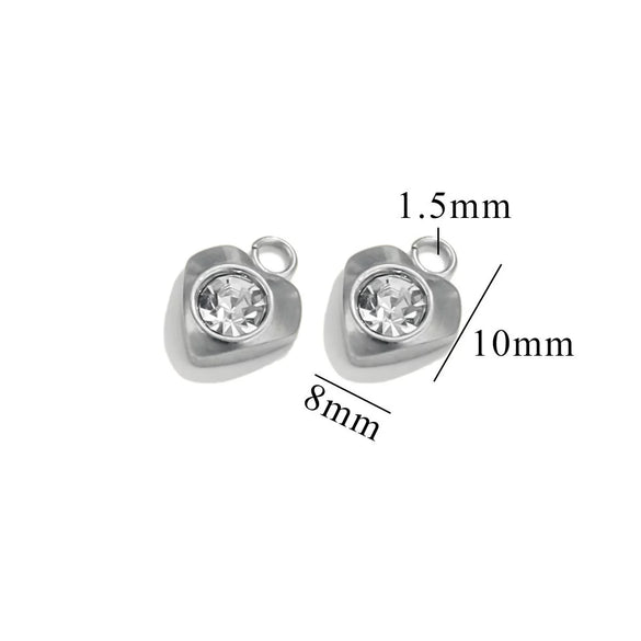 Stainless Steel Diamond Zircon Love Star Plum Blossom Totem Pendant Jewelry Accessories With Electroplating