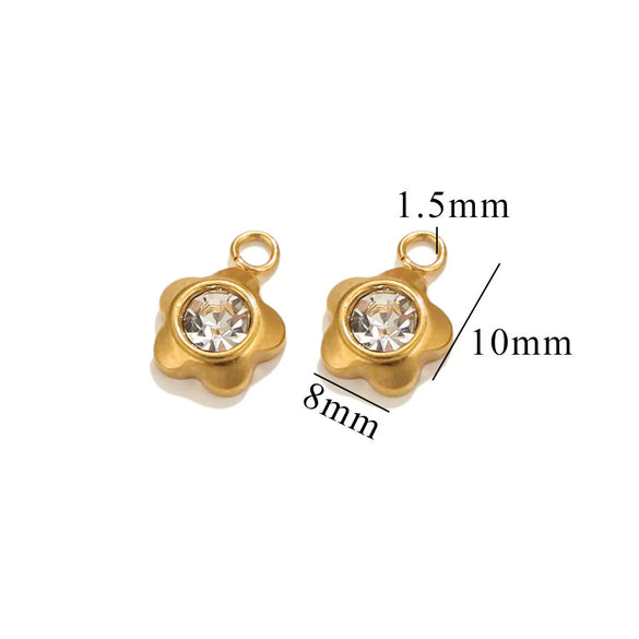 Stainless Steel Diamond Zircon Love Star Plum Blossom Totem Pendant Jewelry Accessories With Electroplating