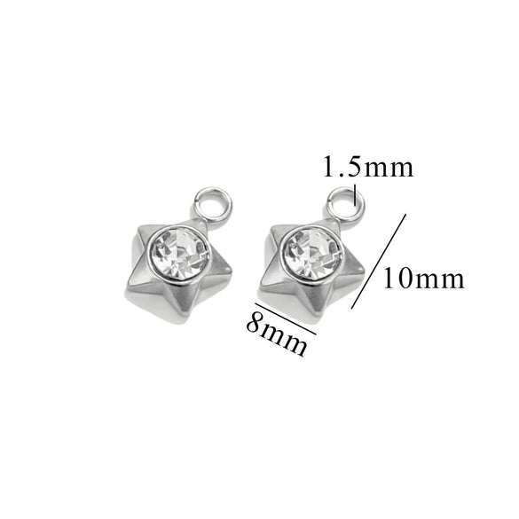 Stainless Steel Diamond Zircon Love Star Plum Blossom Totem Pendant Jewelry Accessories With Electroplating