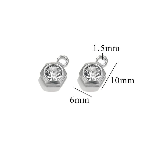 Stainless Steel Diamond Zircon Love Star Plum Blossom Totem Pendant Jewelry Accessories With Electroplating