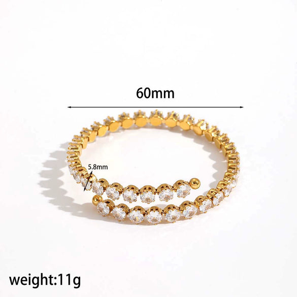 Stainless Steel Diamondencrusted Geometric Women's Bracelets