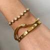 Stainless Steel Diamondencrusted Snake Asymmetrical Bracelet Electroplated Jewelry