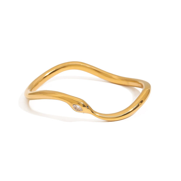 Stainless Steel Diamondencrusted Snake Asymmetrical Bracelet Electroplated Jewelry