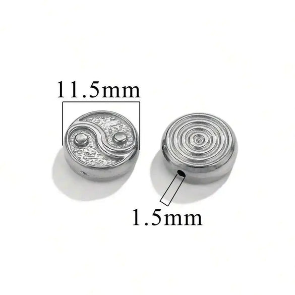 Stainless Steel Diecasting Round Bead Jewelry With Dragon Pattern And Electroplating Treatment