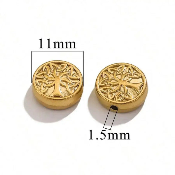 Stainless Steel Diecasting Round Bead Jewelry With Dragon Pattern And Electroplating Treatment