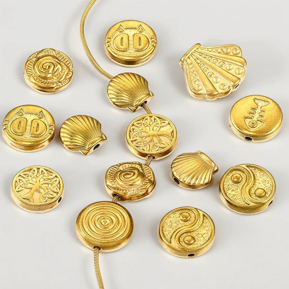 Stainless Steel Diecasting Round Bead Jewelry With Dragon Pattern And Electroplating Treatment