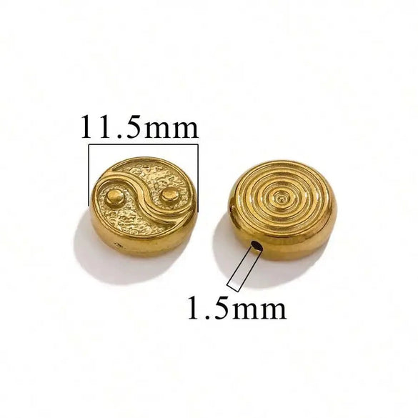 Stainless Steel Diecasting Round Bead Jewelry With Dragon Pattern And Electroplating Treatment