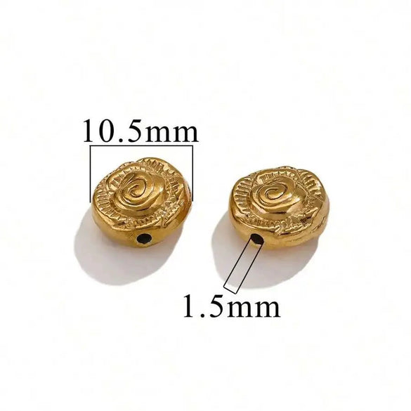 Stainless Steel Diecasting Round Bead Jewelry With Dragon Pattern And Electroplating Treatment