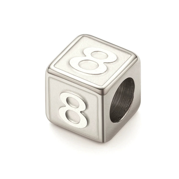 Stainless Steel Digital Square Loose Beads Vacuum Electroplated Jewelry Beading Material