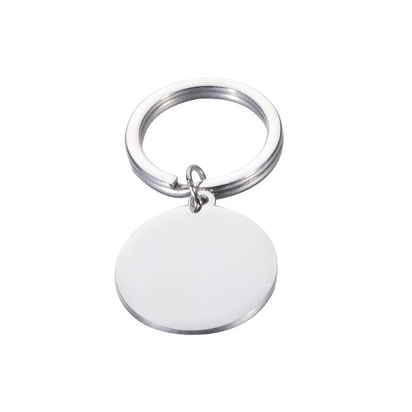 Stainless Steel Disc Keychain Pendant With Electroplating