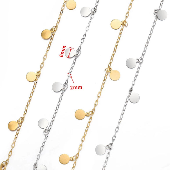 Stainless Steel Disc Pendant Star Chain Jewelry Accessories With Electroplating Treatment