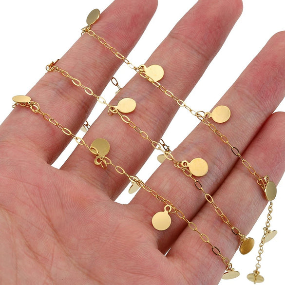 Stainless Steel Disc Pendant Star Chain Jewelry Accessories With Electroplating Treatment
