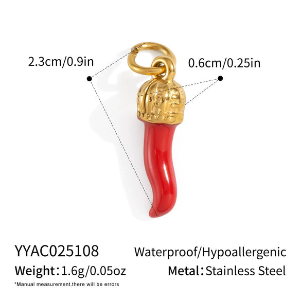 Stainless Steel Diy Fruit Pendant With Electroplating For Fashion Matching Strawberry Watermelon Banana Grape Design