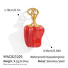 Stainless Steel Diy Fruit Pendant With Electroplating For Fashion Matching Strawberry Watermelon Banana Grape Design