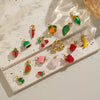 Stainless Steel Diy Fruit Pendant With Electroplating For Fashion Matching Strawberry Watermelon Banana Grape Design