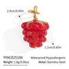 Stainless Steel Diy Fruit Pendant With Electroplating For Fashion Matching Strawberry Watermelon Banana Grape Design