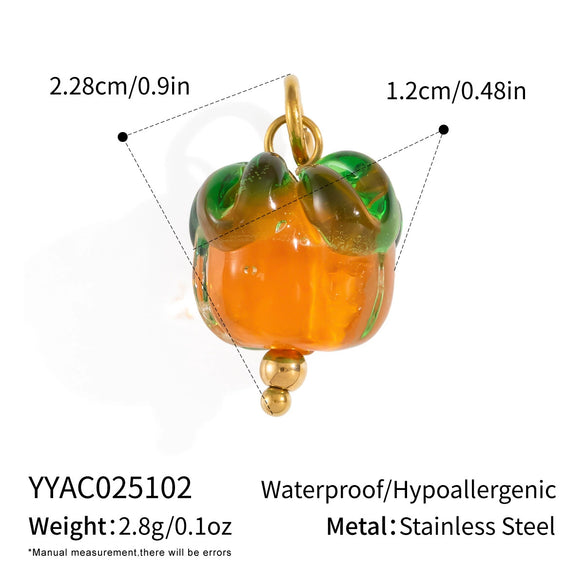 Stainless Steel Diy Fruit Pendant With Electroplating For Fashion Matching Strawberry Watermelon Banana Grape Design