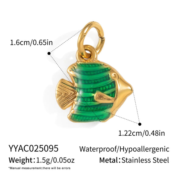 Stainless Steel Diy Fruit Pendant With Electroplating For Fashion Matching Strawberry Watermelon Banana Grape Design
