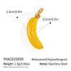 Stainless Steel Diy Fruit Pendant With Electroplating For Fashion Matching Strawberry Watermelon Banana Grape Design