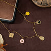 Stainless Steel Donut Smiley Face Geometric Pendant Necklace With Furnace Vacuum Plating 18K Gold Color