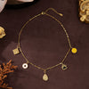 Stainless Steel Donut Smiley Face Geometric Pendant Necklace With Furnace Vacuum Plating 18K Gold Color
