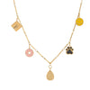 Stainless Steel Donut Smiley Face Geometric Pendant Necklace With Furnace Vacuum Plating 18K Gold Color