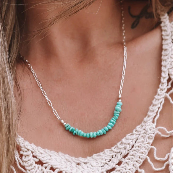 Stainless Steel Dopamine Necklace Colorful Beaded Electroplating Simple Minimalist Unisex