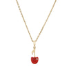 Stainless Steel Dopamine Necklace With Geometric Drop Shape Strawberry Ice Cream Shell Love And Small Fish Pendant Electroplating Design