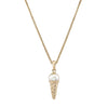 Stainless Steel Dopamine Necklace With Geometric Drop Shape Strawberry Ice Cream Shell Love And Small Fish Pendant Electroplating Design
