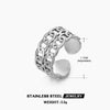 Stainless Steel Double Chain Ring With Geometric Design And Electroplating Treatment Suitable For Women