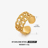 Stainless Steel Double Chain Ring With Geometric Design And Electroplating Treatment Suitable For Women