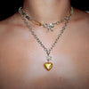 Stainless Steel Double Color Electroplated Bow Clavicle Necklace