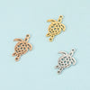 Stainless Steel Double Hanging Cut Out Turtle Pendant Jewelry Accessories Fine Polishing