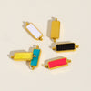 Stainless Steel Double Hanging Enamel Long Strip Geometric Oil Dropping Bracelet Pendant Jewelry Accessories