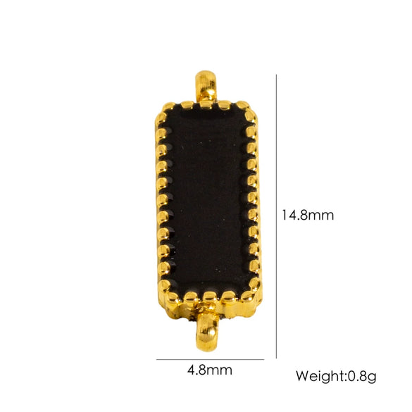 Stainless Steel Double Hanging Enamel Long Strip Geometric Oil Dropping Bracelet Pendant Jewelry Accessories