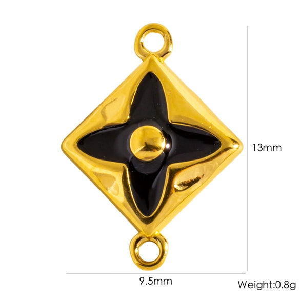 Stainless Steel Double Hanging Pendant Bracelet Necklace Accessories With Geometric Style And Oil Dropping Diamond Electroplating Treatment