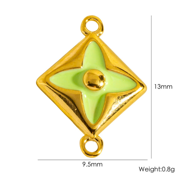 Stainless Steel Double Hanging Pendant Bracelet Necklace Accessories With Geometric Style And Oil Dropping Diamond Electroplating Treatment