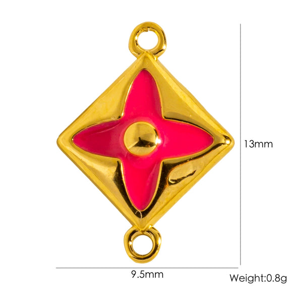 Stainless Steel Double Hanging Pendant Bracelet Necklace Accessories With Geometric Style And Oil Dropping Diamond Electroplating Treatment