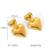 Stainless Steel Double Heart Geometric Electroplated Women's Earrings