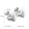 Stainless Steel Double Heart Geometric Electroplated Women's Earrings