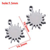 Stainless Steel Double Hole Sunflower Vintage Handmade Earrings Pendant Necklace Accessories With Electroplating
