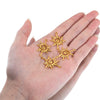 Stainless Steel Double Hole Sunflower Vintage Handmade Earrings Pendant Necklace Accessories With Electroplating