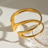 Stainless Steel Double Layer Hollow Women's Ins Geometric Style Electroplated Bracelet