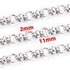 Stainless Steel Double Ring Chain Punk Style Necklace And Watch Chain With Electrolysis Process For Men And Women