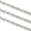 Stainless Steel Double Woven Chain Indentation Trendy Necklace And Bracelet With Electrolytic Brightening