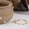 Stainless Steel Doublelayer Beaded Pearl Geometric Style Electroplated Women's Bracelet